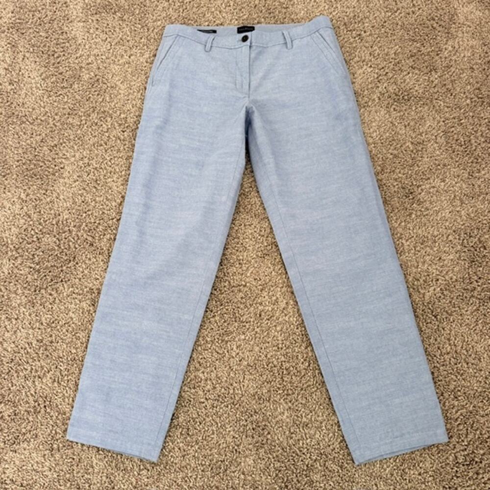 Talbots Relaxed Chinos Chambray Light Blue Straight Leg Pockets Women's 6 NWOT